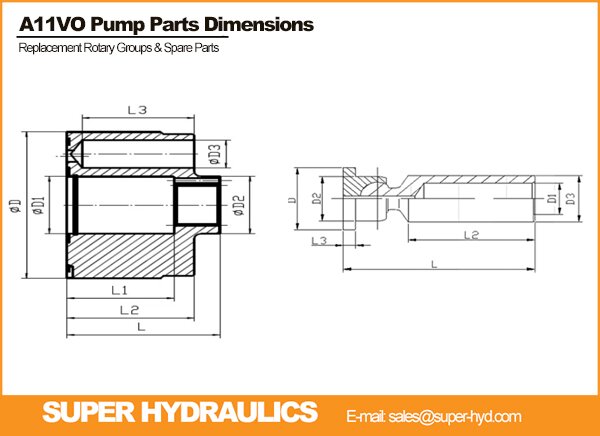 Rexroth A11VLO130 pump parts dimensions diagram drawing