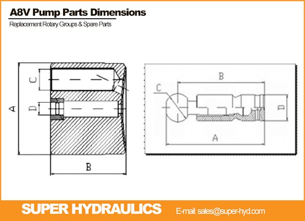 Rexroth-A8V55-Spare-Parts-And-Rotary-Groups Parts Dimensions