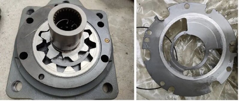 damaged Rexroth A4VG180 charge pump