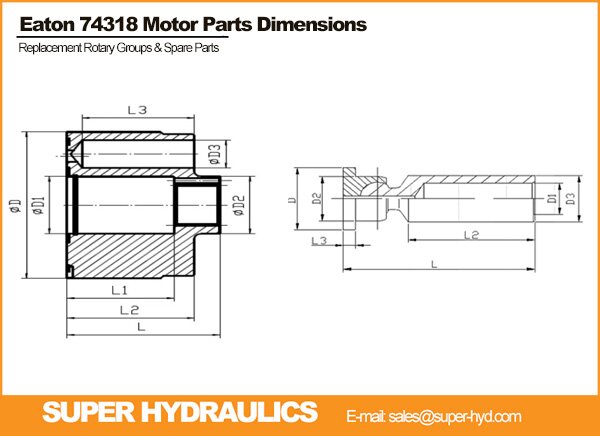 Eaton 74318 Motor Spare Parts Dimension Reference Drawing