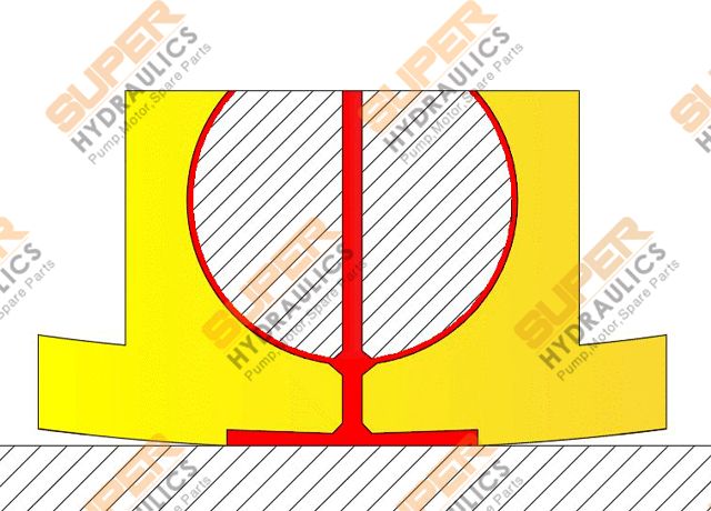 Deformation of piston shoe copper under high pressure