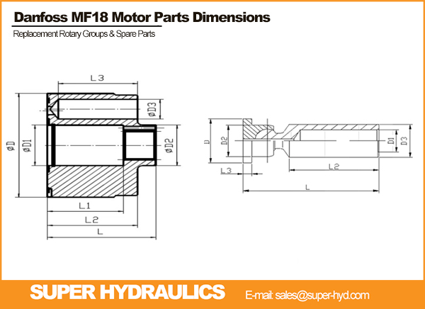 Danfoss_MF18 motor Spare Parts Dimension Reference Drawing